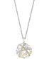 ფოტო #1 პროდუქტის EFFY® Diamond Intertwining 18" Pendant Necklace (1/4 ct. t.w.) in Sterling Silver & 14k Gold-Plate