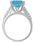 Blue Topaz (6 ct. t.w.) & White Topaz (1/4 ct. t.w.) Statement Ring in Sterling Silver