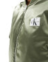 Calvin Klein Jeans satin badge logo bomber jacket in olive