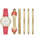 ფოტო #1 პროდუქტის Women's Three Hand Gold-Tone 32mm Watch and Bracelet Gift Set, 6 Pieces