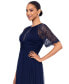 ფოტო #4 პროდუქტის Women's Lace Trim Short-Sleeve Gown