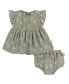 ფოტო #1 პროდუქტის Baby Girls Baby Gauze Dress and Diaper Cover Set, 2 Piece