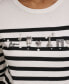 Фото #4 товара Women's Embellished Striped 3/4-Sleeve Sweater