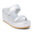 Фото #2 товара COCONUTS by Matisse Unique Metallic Platform Wedge Womens Silver Casual Sandals