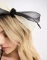 Фото #3 товара My Accessories London bow fascinator headband in black and cream mesh