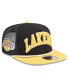 Фото #1 товара Men's Black/Gold Los Angeles Lakers Throwback Team Arch Golfer Snapback Hat