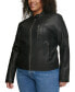 ფოტო #7 პროდუქტის Plus Size Faux Leather Motocross Racer Jacket