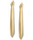 ფოტო #4 პროდუქტის Oval Tapered Small Hoop Earrings in 10k Gold