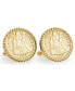 ფოტო #1 პროდუქტის Gold-Layered Seated Liberty Silver Dime Rope Bezel Coin Cuff Links