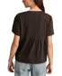 ფოტო #2 პროდუქტის Women's Stitched Down Pleated Peplum Top