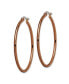 Stainless Steel Polished Brown plated Hoop Earrings