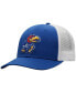 Фото #1 товара Men's Royal, White Kansas Jayhawks Trucker Snapback Hat