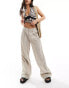 Фото #1 товара Monki linen tailored wide leg trousers in beige