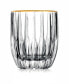 Pleat Gold Rim Double Old-Fashioned Glasses, Set of 4