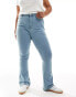 DTT Plus Bianca high waisted wide leg disco jeans in light stone