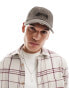 ASOS DESIGN soft baseball cap with distressed edge and embroidery in washed brown