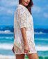 ფოტო #3 პროდუქტის Women's s Crochet Button Down Knit Cover-Up Top