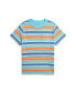 ფოტო #1 პროდუქტის Toddler and Little Boys Striped Cotton Jersey Pocket Tee
