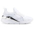 Puma Muse X5 Metal Lace Up Womens Silver, White Sneakers Casual Shoes 38395402