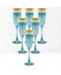 Фото #2 товара Blue Flutes with a Gold Band, Set of 6