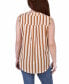 Petite Size Sleeveless Y-neck Pleated Hem Blouse Mustard Ivory Stripe, PL - фото #2