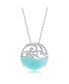 Фото #1 товара Sterling Silver Round Larimar Waves Necklace