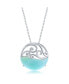 ფოტო #1 პროდუქტის Sterling Silver Round Larimar Waves Necklace