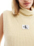 Calvin Klein Jeans woven label sweater vest in cream