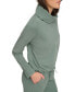 Фото #3 товара Women's Sueded Pique Cowl Neck Top with Drawstring Waistband