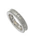 Suzy Levian Sterling Silver Princess Cut Cubic Zirconia Eternity Band Ring