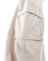 ASOS DESIGN oversized cargo trouser in neutral linen texture