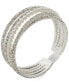 ფოტო #1 პროდუქტის Silver-Tone Crystal & Imitation Pearl Bangle Bracelet