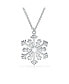 ფოტო #1 პროდუქტის Holiday Party Frozen Winter Snowflake Pendant Necklace For Women For Teen Polished .925 Sterling Silver With Chain
