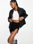 4th & Reckless oversized leather look collared jacket in black