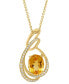 Фото #3 товара EFFY® Citrine (3 ct. t.w.) & Diamond (1/5 ct. t.w.) Swirl 18" Pendant Necklace in 14k Gold