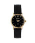 Women's Classic Easy Read Black Watch with Black Leather Strap