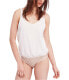 Фото #1 товара Free People 169284 Womens Sydney Lace-contrast Cotton Bodysuit White Size Small