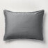 Фото #6 товара King/California Heavyweight Linen Blend Comforter & Sham Set Dark Gray -