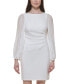 Women's Side-Pleat Sheer-Sleeve Sheath Dress