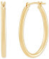 Фото #4 товара Polished Oval Tube Hoop Earrings in 10k Gold, 1 inch