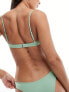 Фото #7 товара Free Society wrap ruched front underwire bikini top in sage green