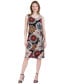 Petite Round-Neck Printed Sarong-Style Dress