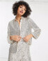 Flounce London Tall relaxed metallic sparkle shirt in silver metallic sparkle co-ord