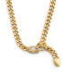 Women's Faux Stone Signature C Buckle Curb Chain Necklace