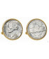 Silver Jefferson Nickel Wartime Nickel Bezel Coin Cuff Links