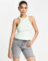 Фото #1 товара ASOS DESIGN extreme racer front vest in rib in mint