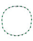 ფოტო #1 პროდუქტის Simulated Emerald/Cubic Zirconia Oval Necklace in Silver Plate