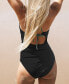 Women's Tummy Control Cutout High Neck One Piece Swimsuit