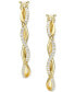 Cubic Zirconia Swirl Medium Hoop Earrings in Sterling Silver or 14k Gold-Plated Sterling Silver