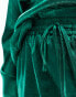 Flounce London Plus satin floaty trousers in emerald green co ord